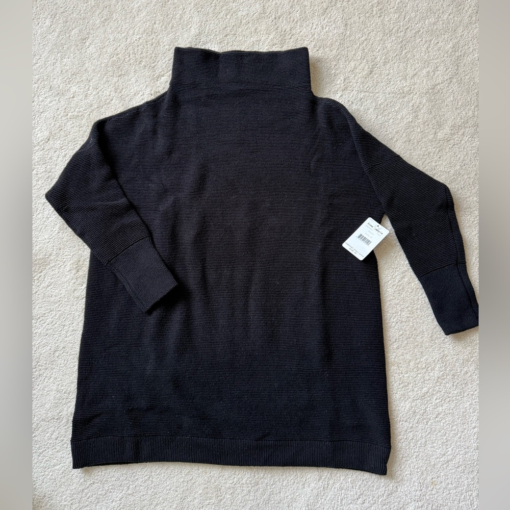 Free People Black Cowl Neck Sweater
